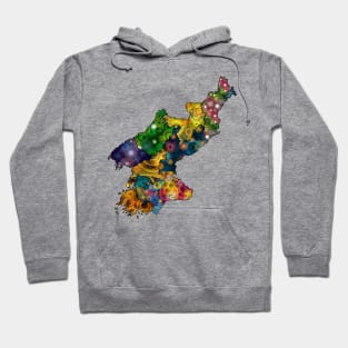 Spirograph Patterned North Korea Provinces Map Hoodie